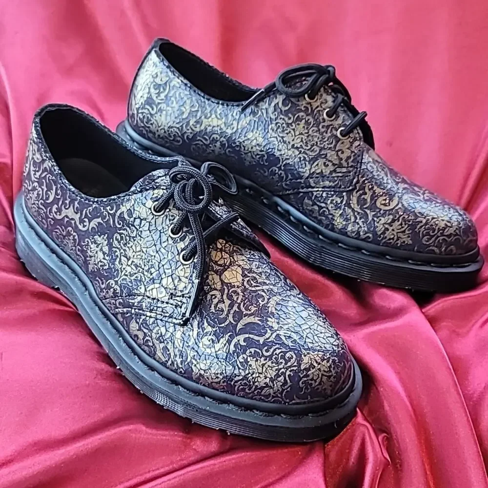 Dr. MARTENS NEW 1461 Baroque Oxfords Purple/Gold USsz5 EUsz38 NEW